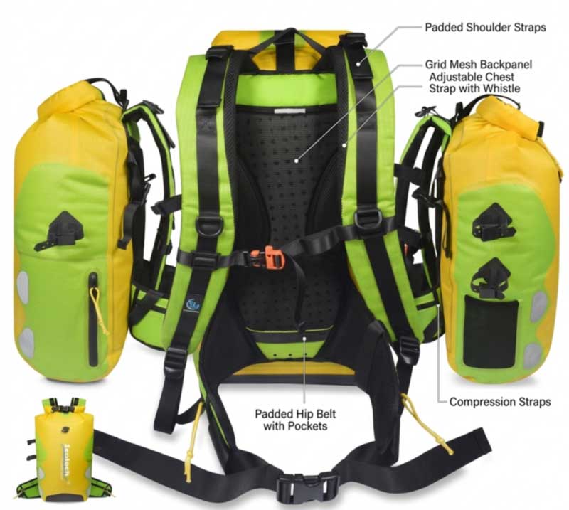 Zaini impermeabili: saldati RF, IPX7/IPX8 | Fabbriche CN e VN