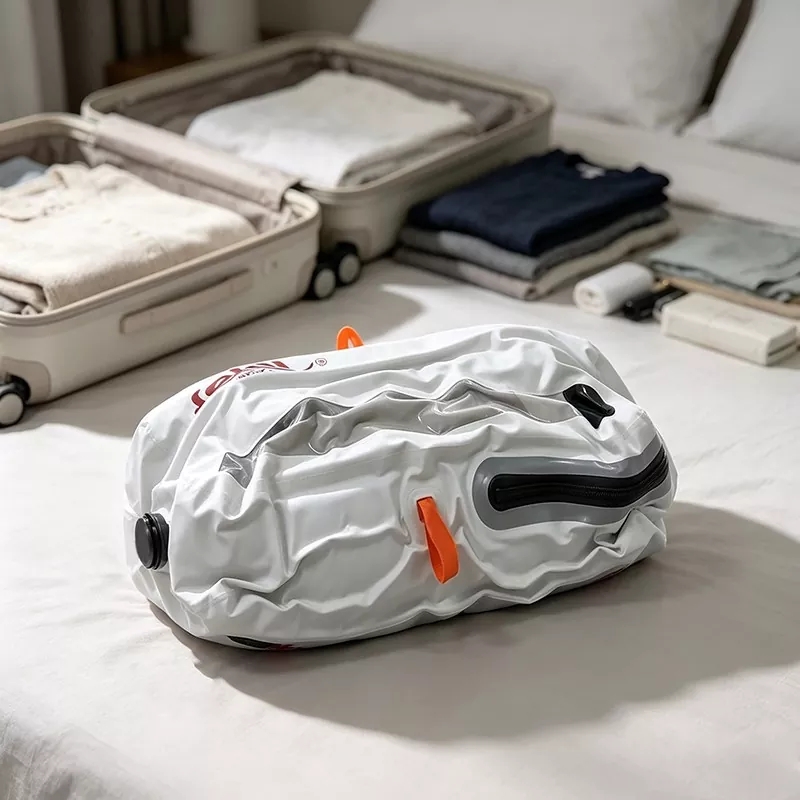 Sacchetti di compressione sottovuoto: TPU saldato, taglio del volume del 60–70%.